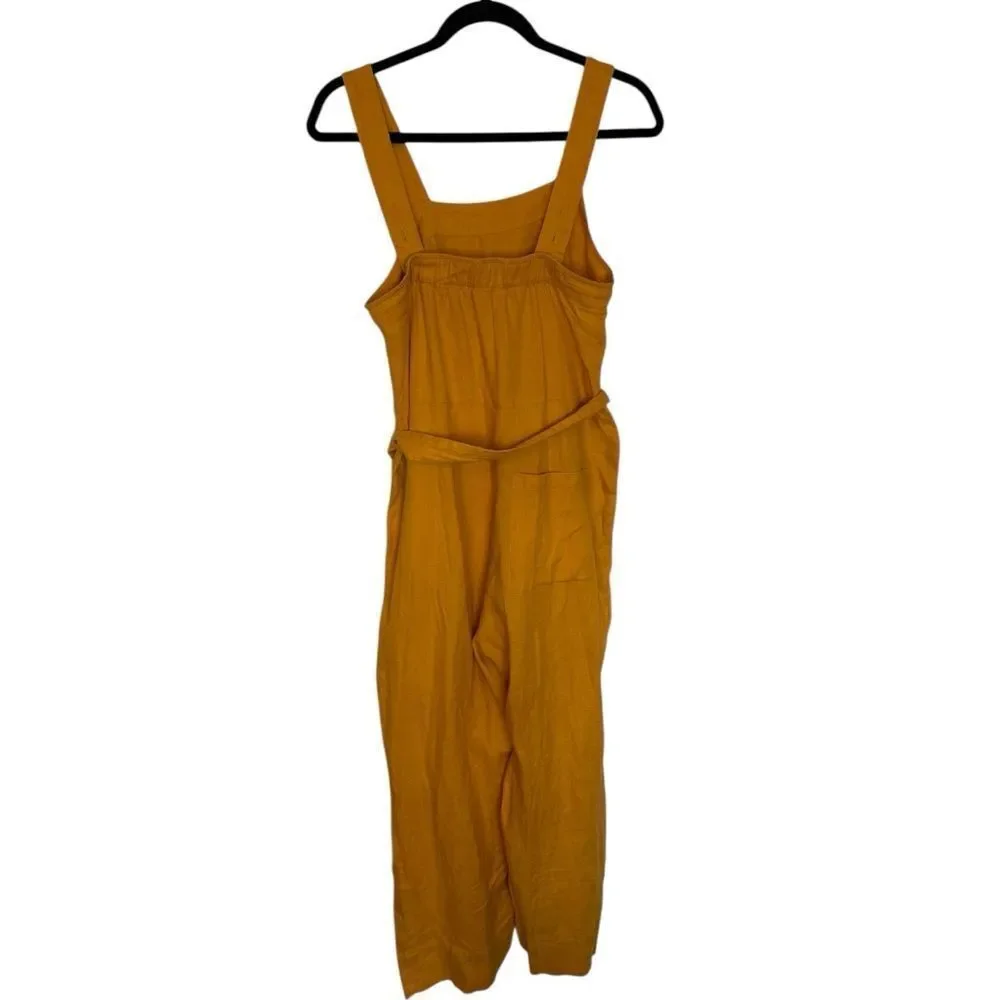 Everlane Square Neck 100% Linen summery sleeveless Jumpsuit size 00 xxs